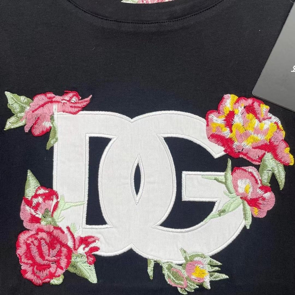 New Letter Badge Embroidery Casual Versatile Cotton Short Sleeve Skirt 1024071125