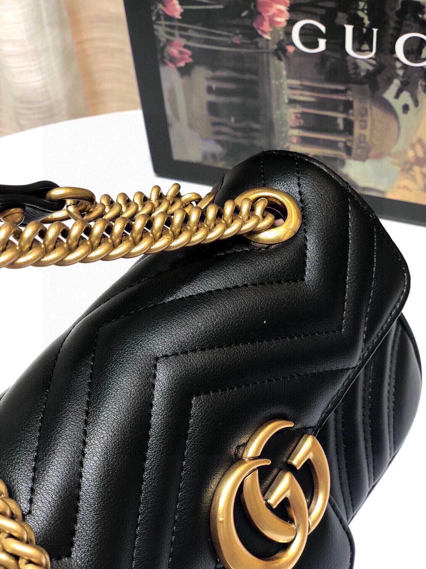 22CM Leather Marmont Chain Shoulder Bag XC1623071705