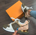 WOMEN'S LUXURY PINK AND BROWN DOUBLE COLOR MATCHING RUBBER SOLE CASUAL SHOES