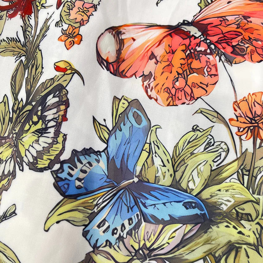 New printed cotton vest dress with waist and large skirt 1024052709