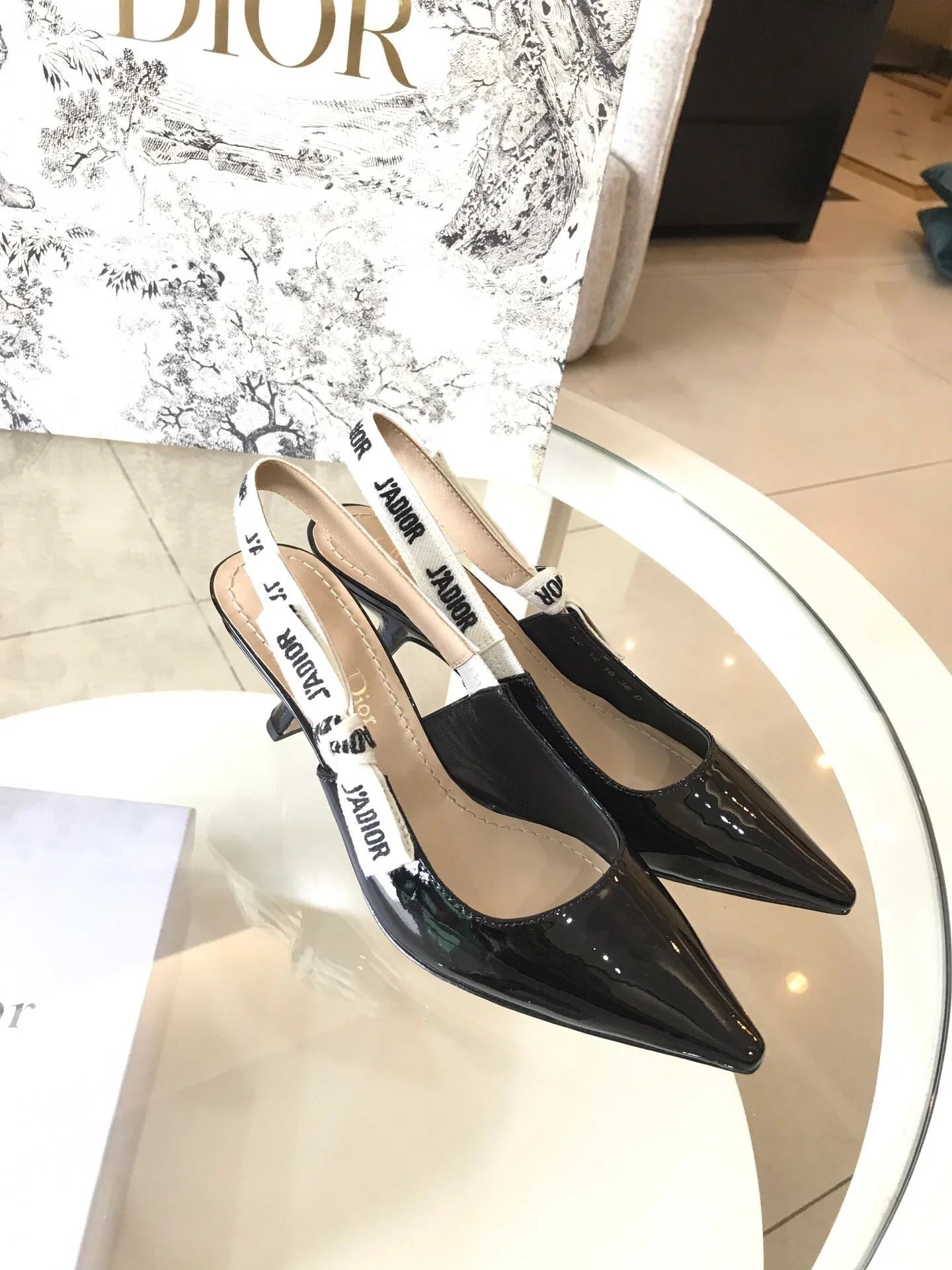 Dio Pointed bow letter ribbon slingback slingback shoes 0724070401