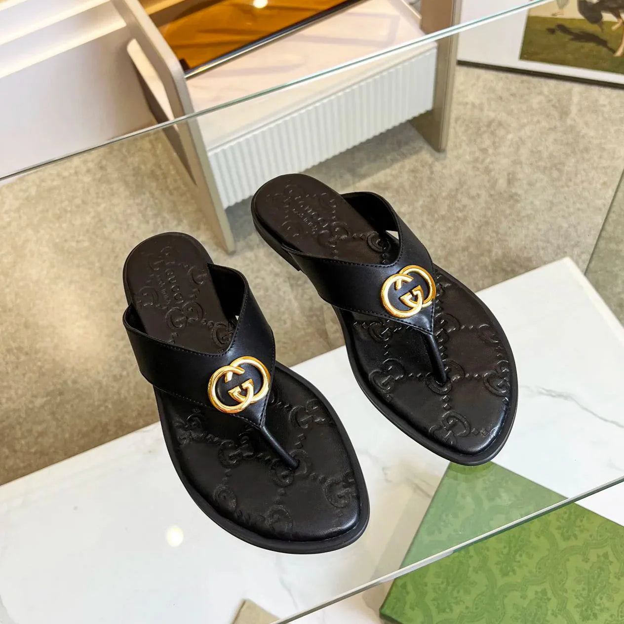 print couple flip flops 03081