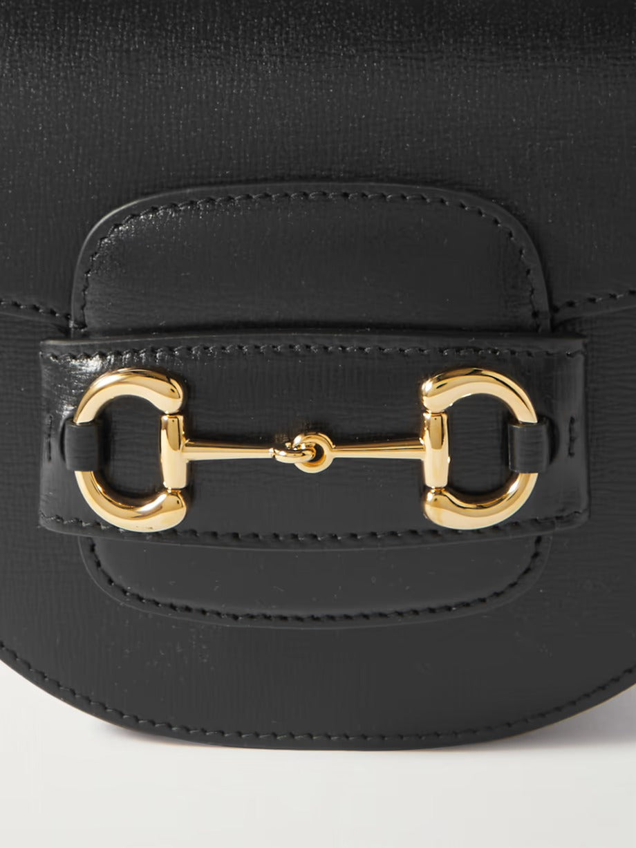 1955 horsebit-embellished textured-leather shoulder bag 0424061403