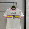 Spring And Summer New Contrast Color Strip Short Sleeve T-shirt 1024042405