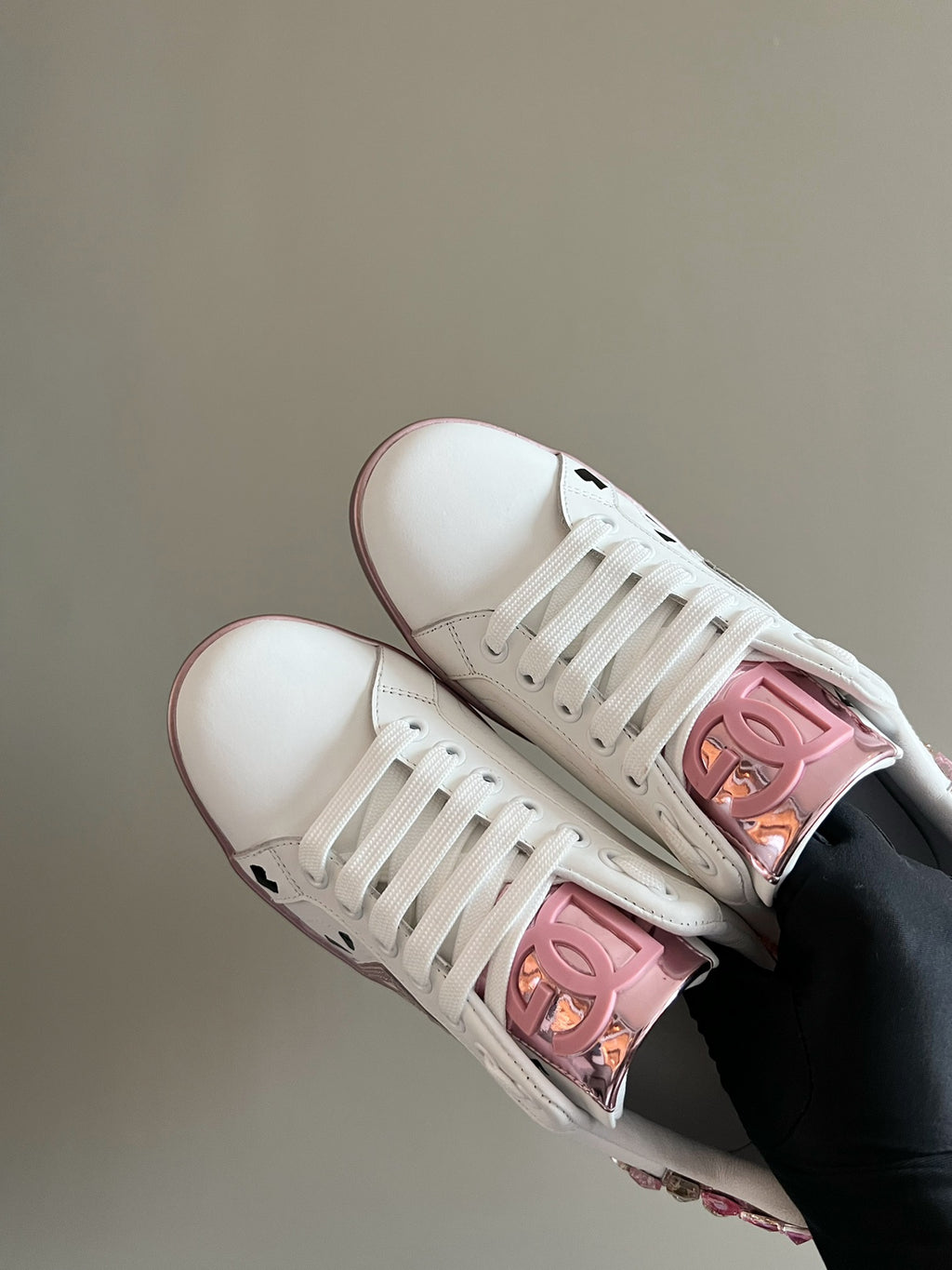 DG hand-sewn diamond buckle casual sneakers 0724090308
