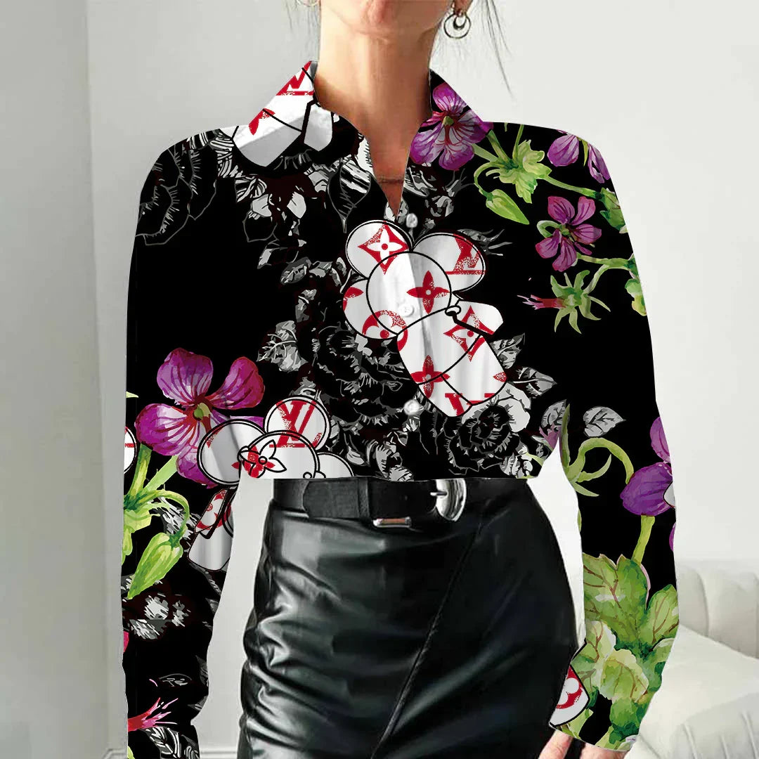 High quality fashion versatile printed long sleeve shirt 3D1025030612