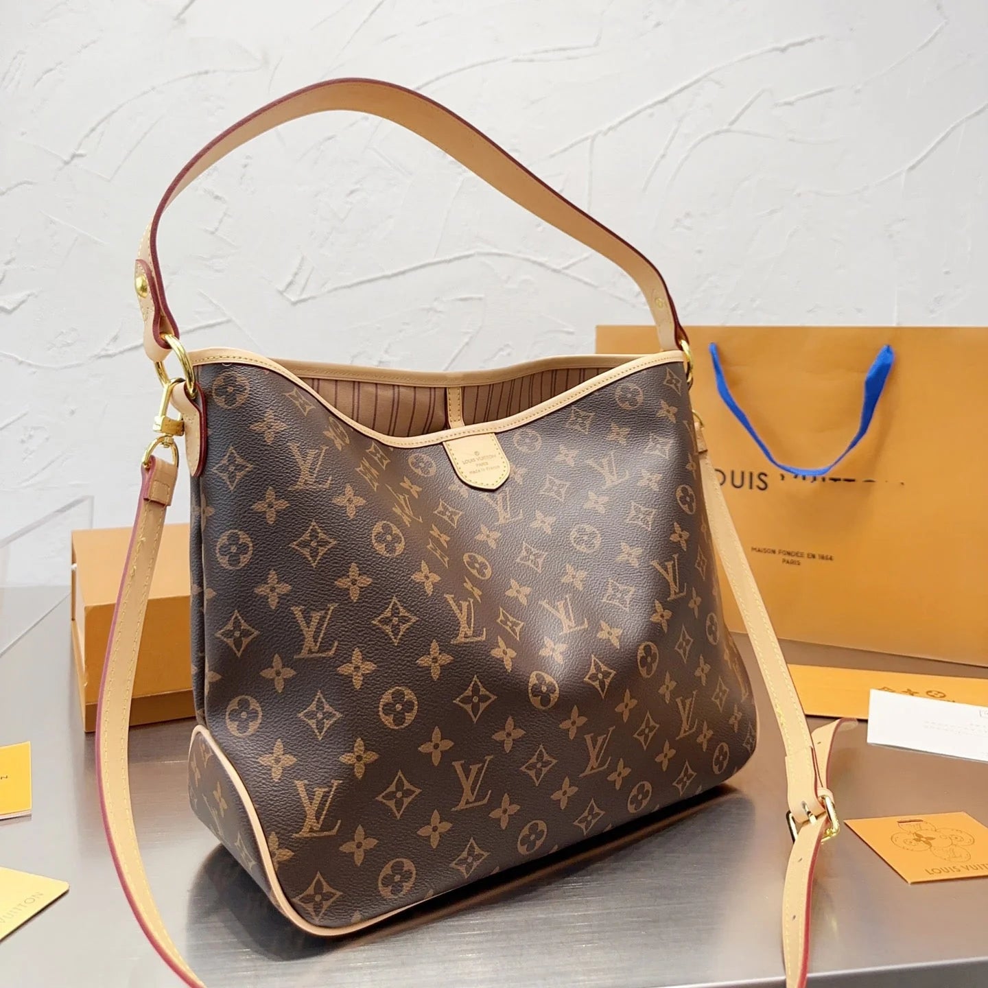 New Wide Shoulder Strap Classic Print Tote Bag XC1623071706