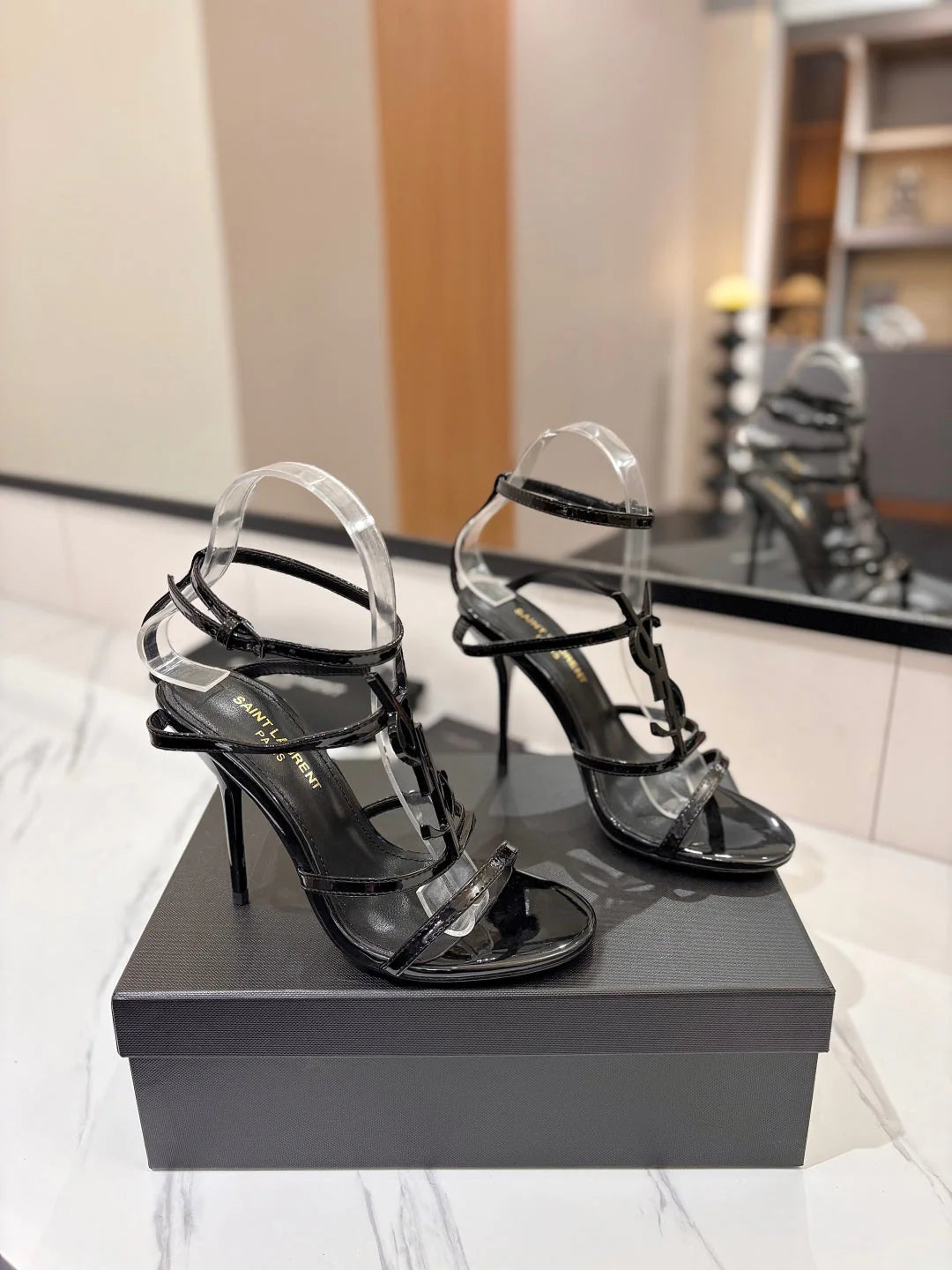 Summer New Genuine Leather Stiletto With Socialite Letter Buckle High-heeled ShoesPD05202412406
