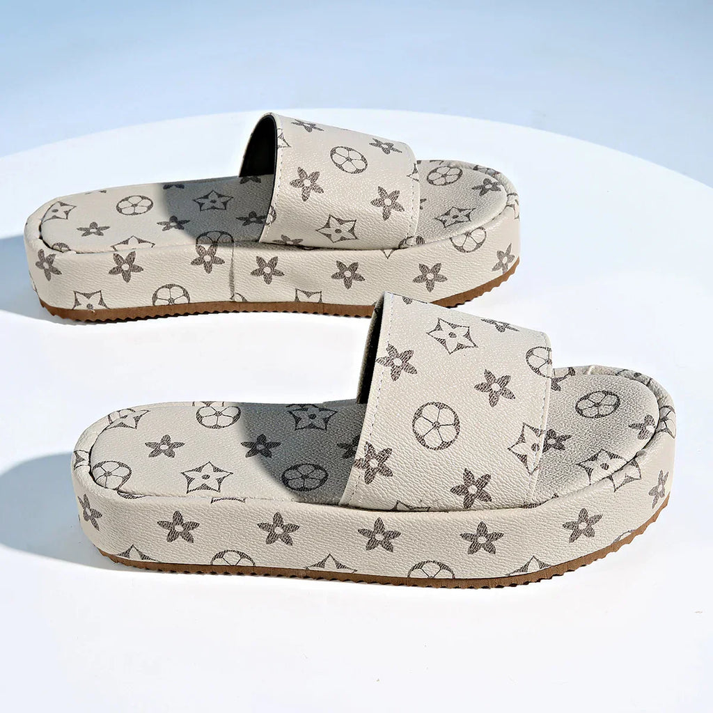 New leather one word muffin women's sandals slippers 1025040213