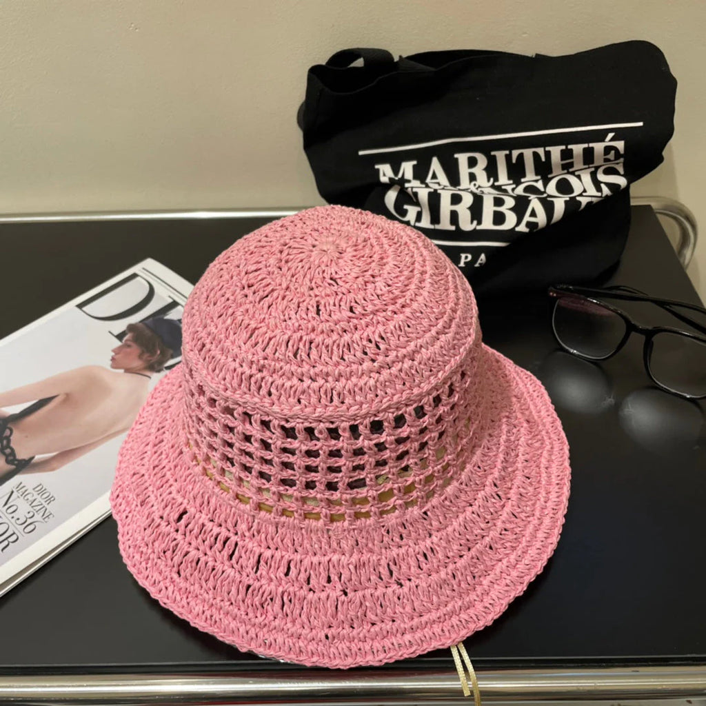 PRD fashion hand-woven straw bucket hat 0724062401
