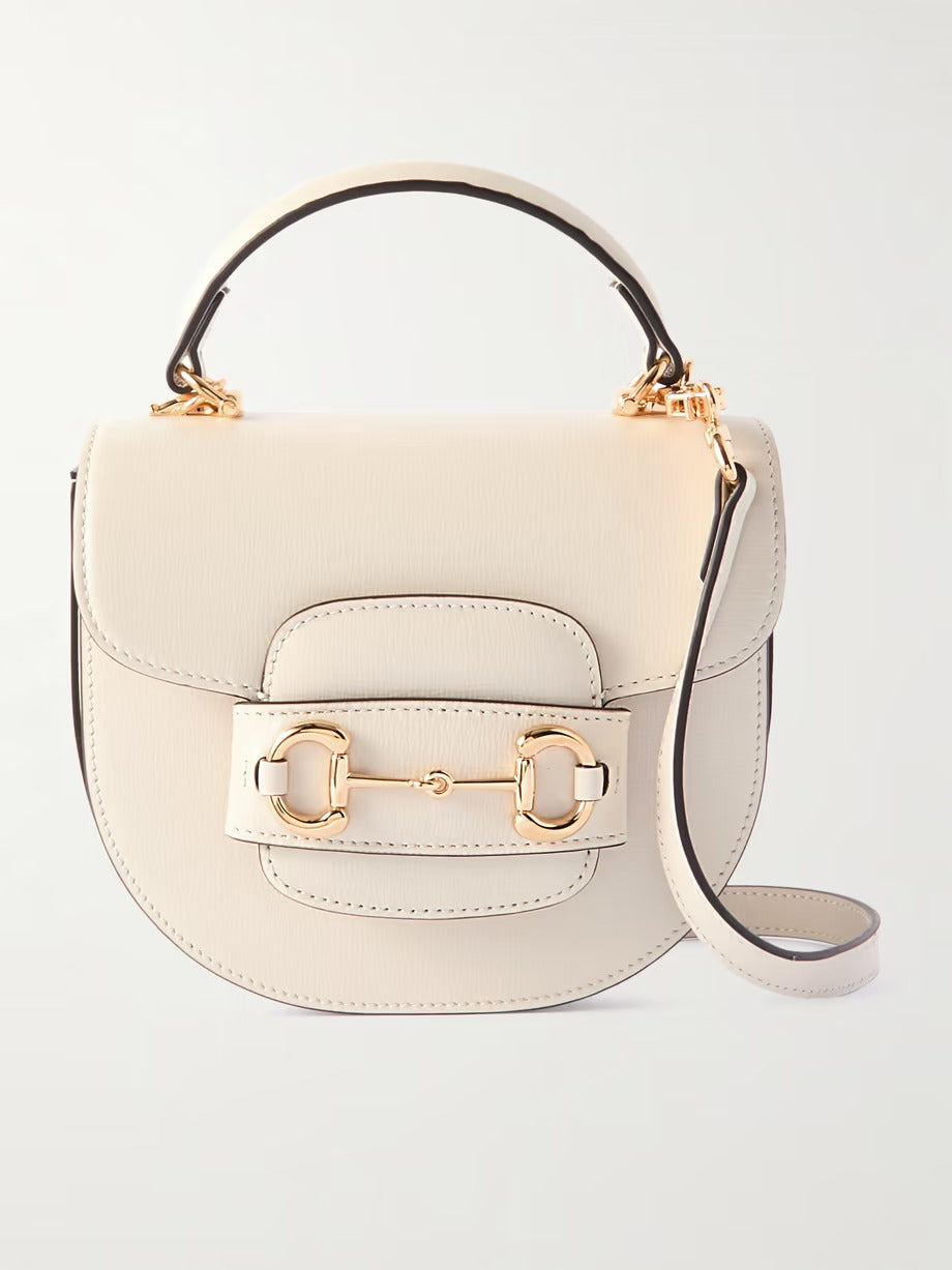1955 horsebit-embellished textured-leather shoulder bag 0424061403