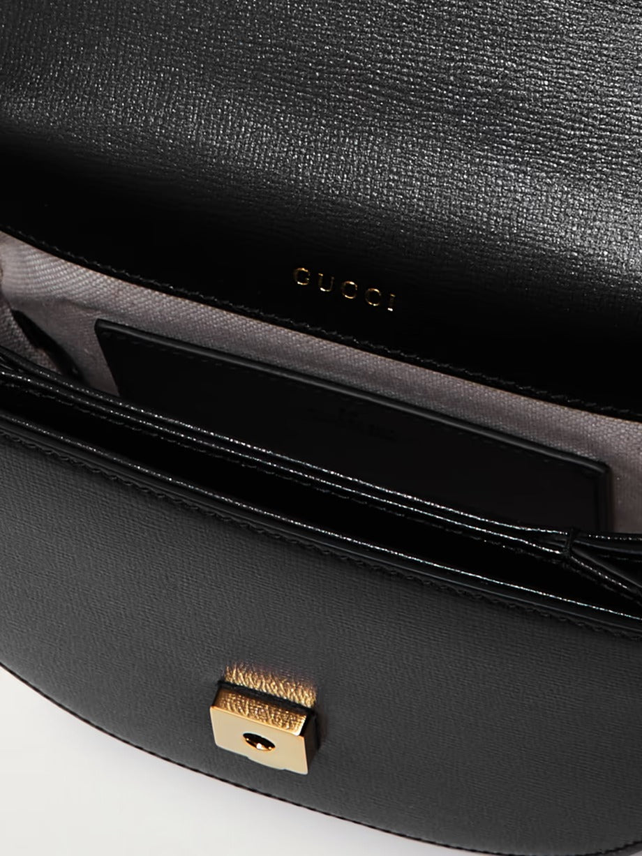 1955 horsebit-embellished textured-leather shoulder bag 0424061403