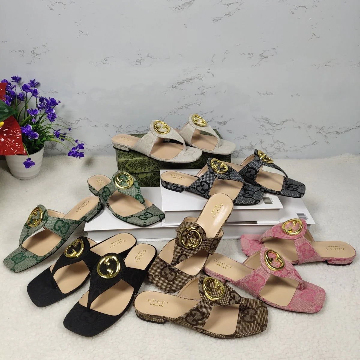 Fashion Trend Canvas Flat Heel Sandals 1024042621