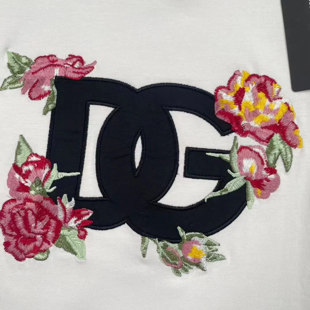 New Letter Badge Embroidery Casual Versatile Cotton Short Sleeve Skirt 1024071125