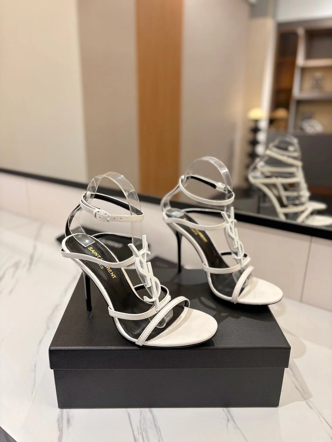 Summer New Genuine Leather Stiletto With Socialite Letter Buckle High-heeled ShoesPD05202412406