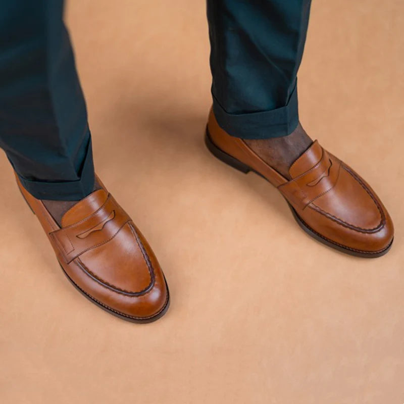 Brown Fashion Men's Formal Shoes Classic Loafers