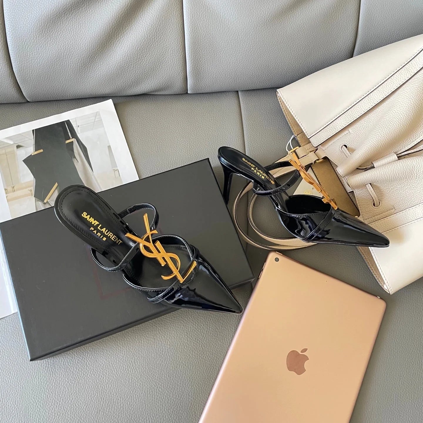 YSL's new fashionable pointed low-heeled sandals 0725061601