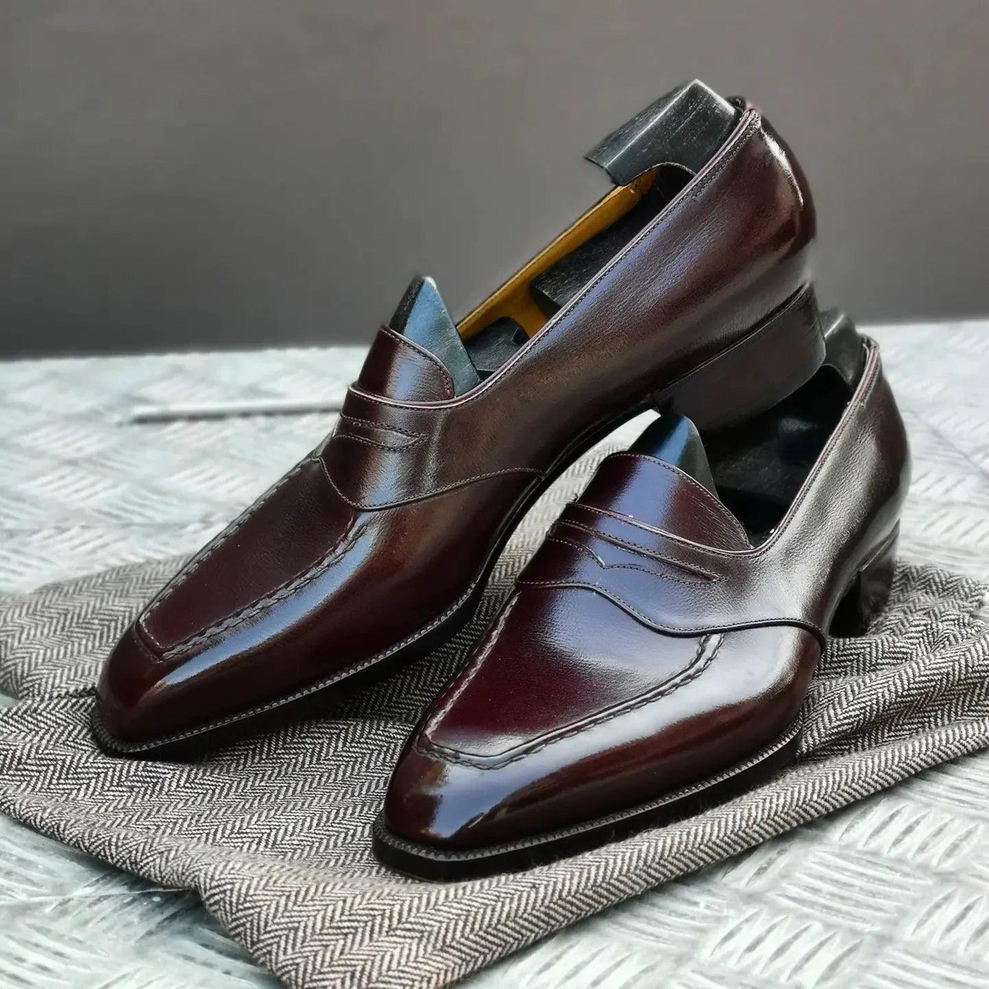 Brown Simple Slip-On Loafers