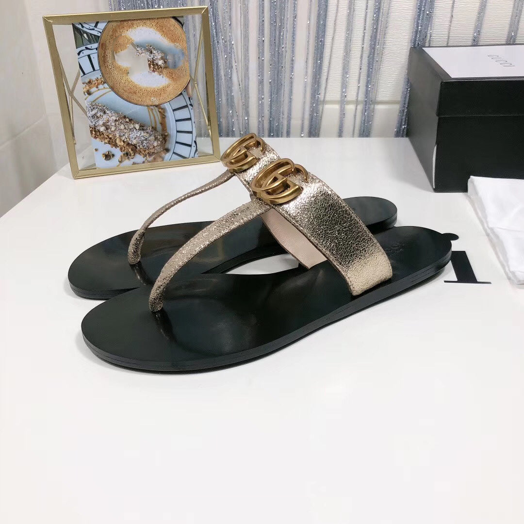 Silver Ladies Non-Slip Casual Trend Flip Flop Sandals