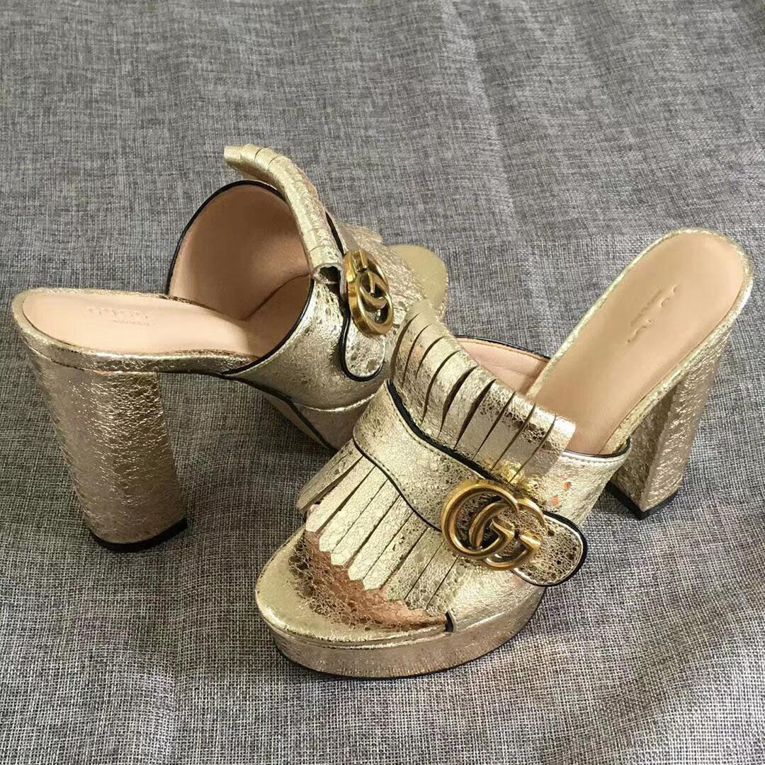 Classic hot summer series sandals, high-heeled waterproof new tassel fish mouth slippers XC15062701