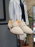 Houma Beige Suede Loafers